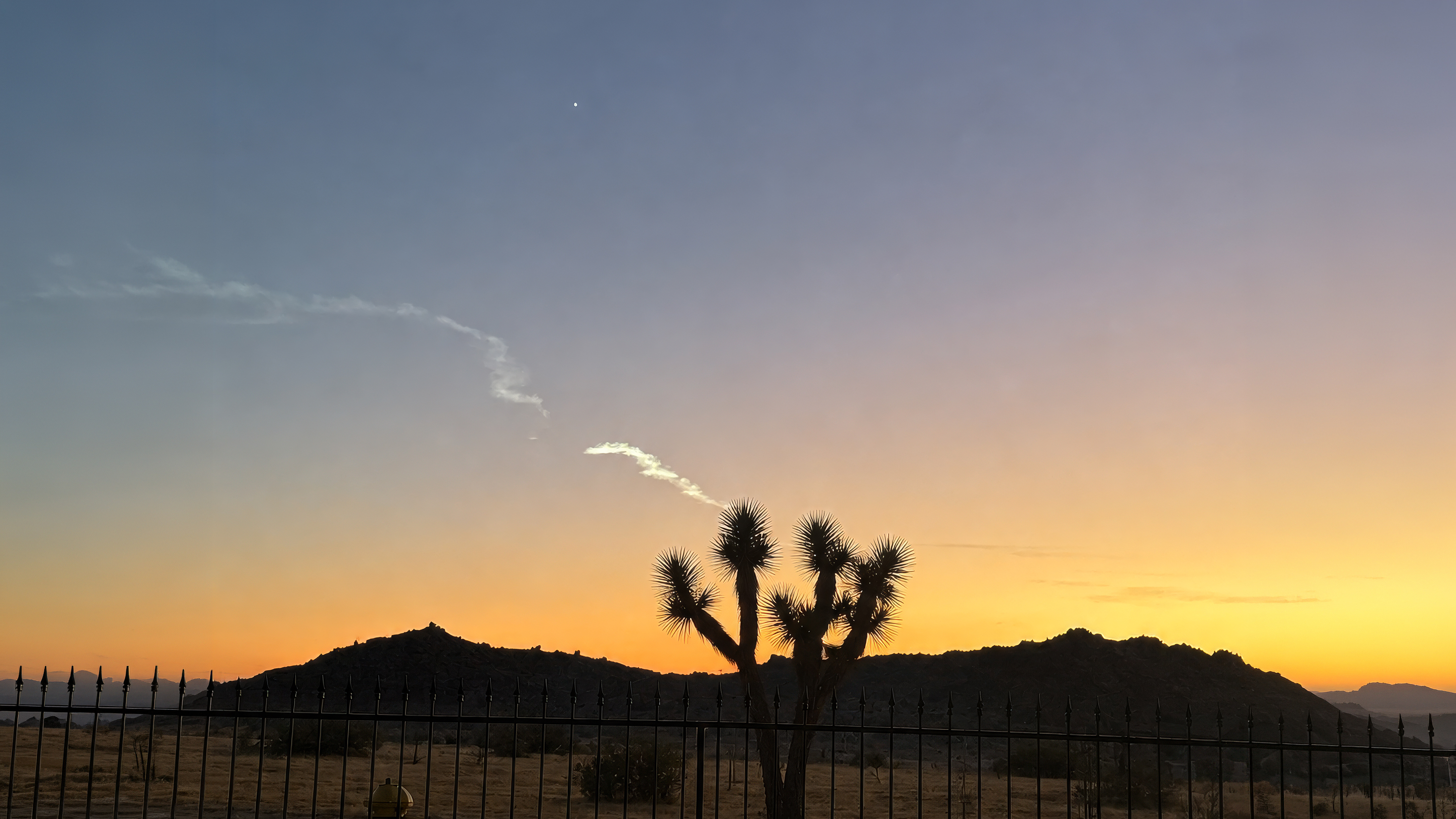 Sunset over the ridgeline, Apple Valley, California